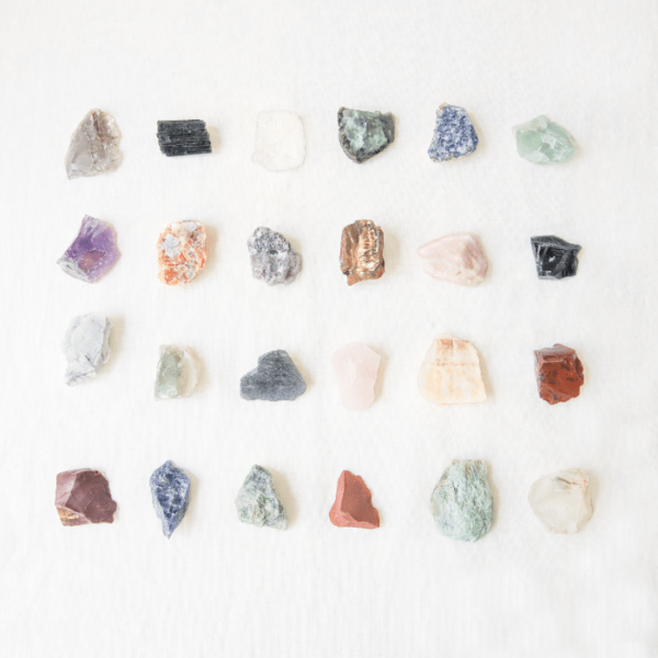 24 Rough Gemstones Box