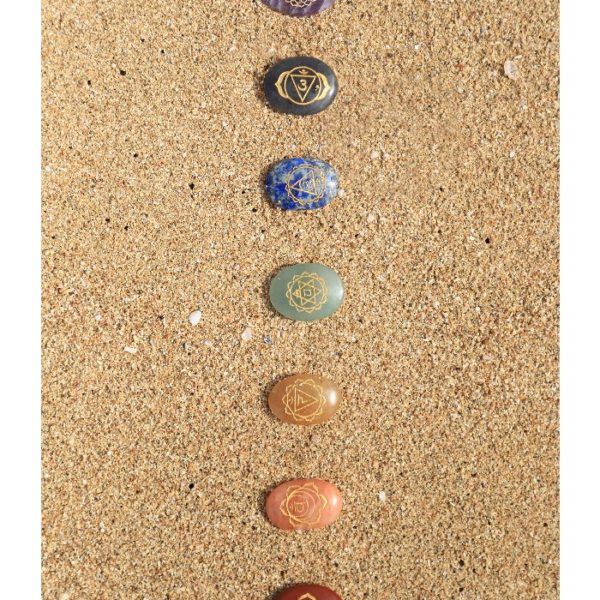 7 Chakras Palm Stones