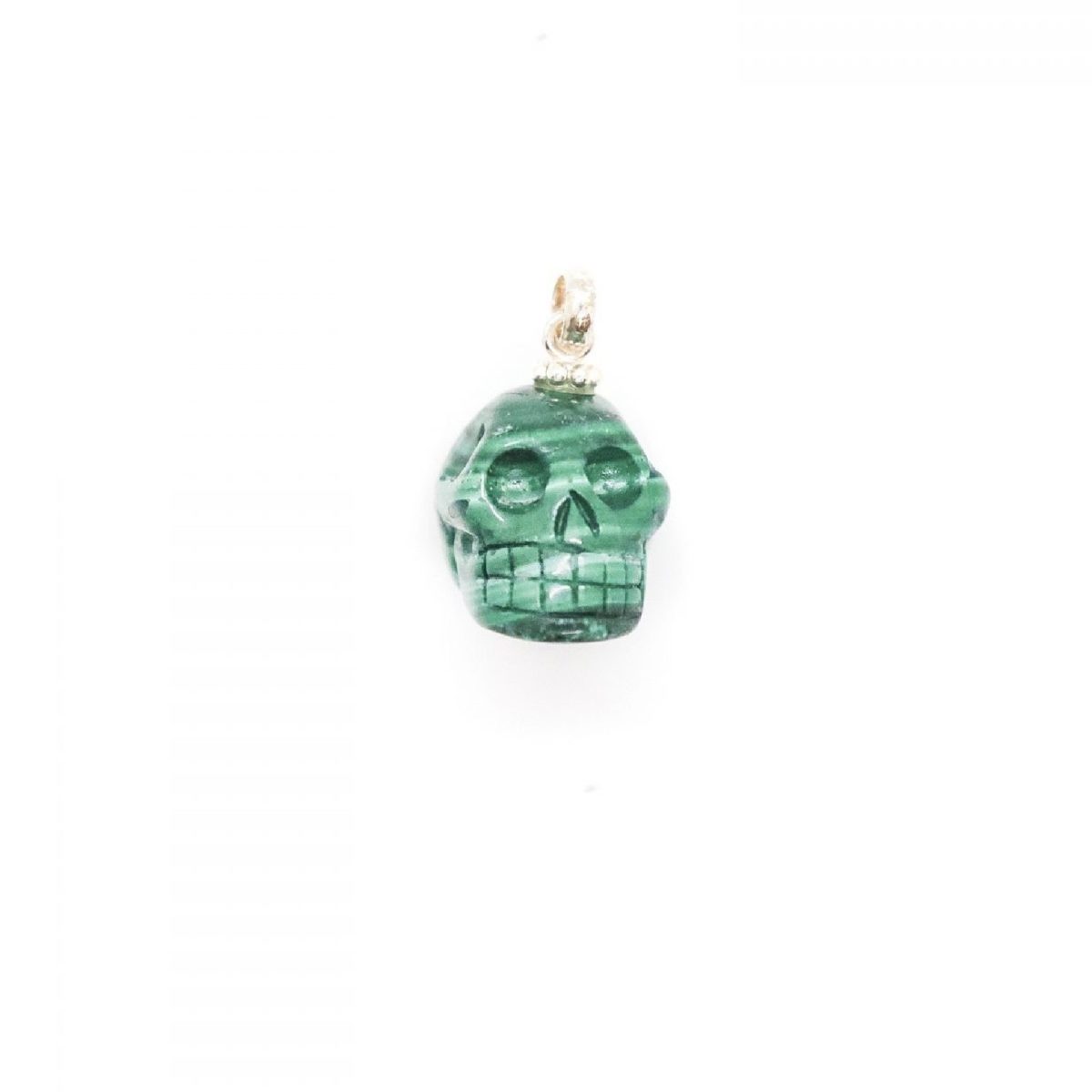 Malachite skull pendant