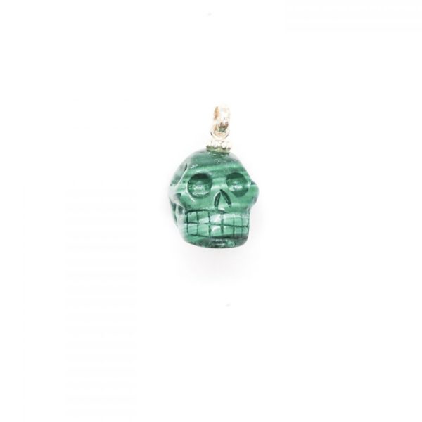 Malachite skull pendant