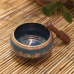 blue metal singing bowl