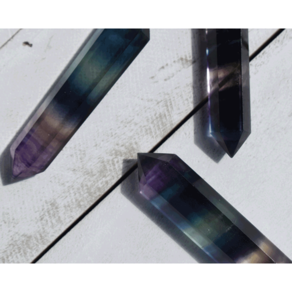 rainbow fluorite double point wand