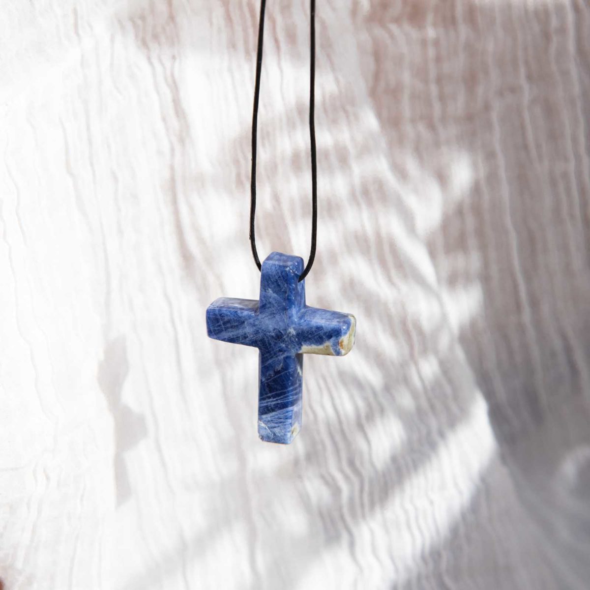 sodalite gemstone cross pendant