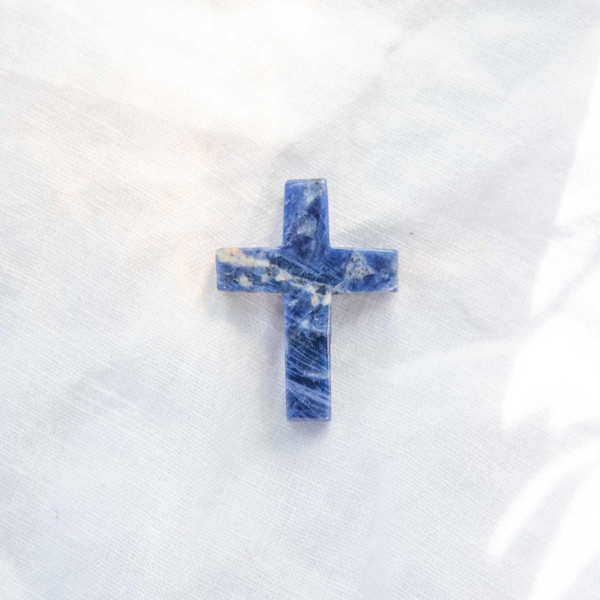 sodalite gemstone cross pendant