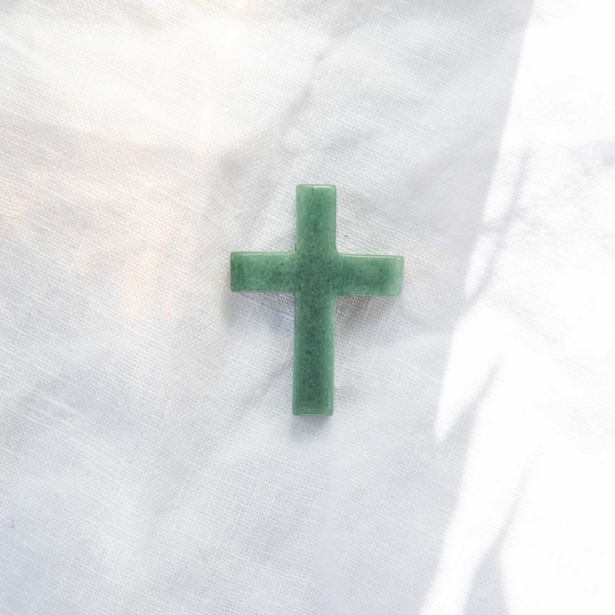 green aventurine gemstone cross pendant