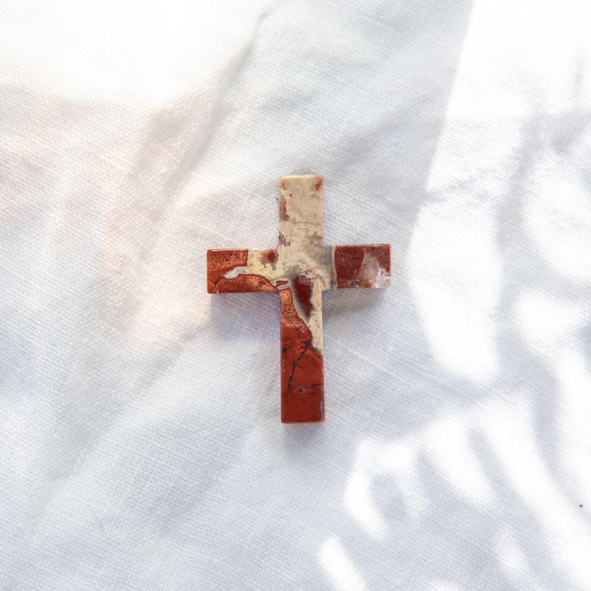 red jasper gemstone cross pendant