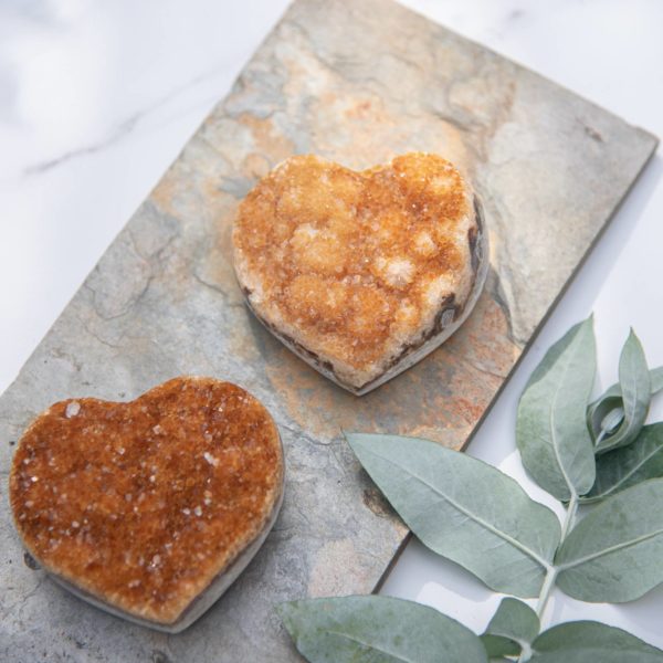 citrine druzy heart