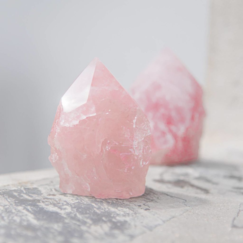 rose quartz rough point