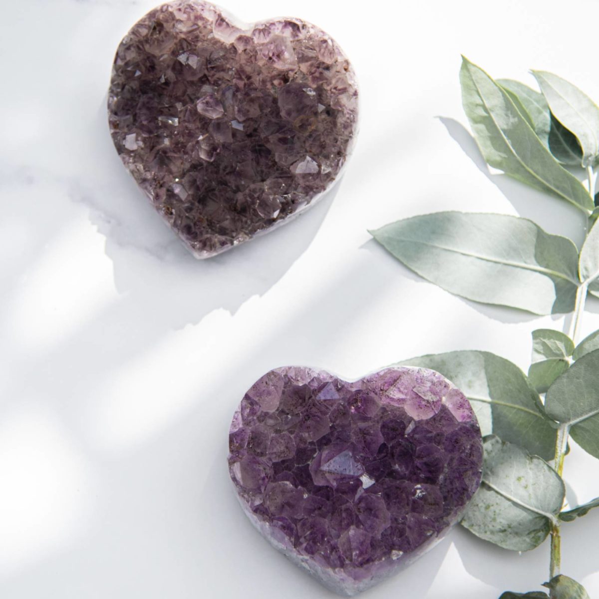 amethyst druzy heart