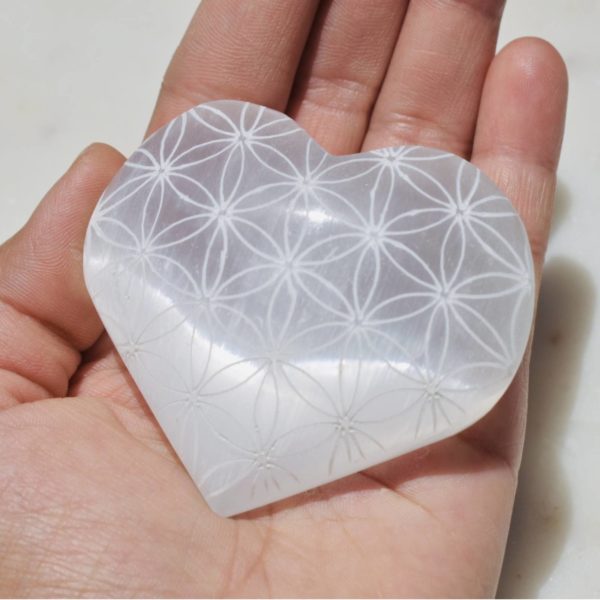 selenite puffy heart mandala