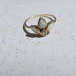 opal triple stone ring