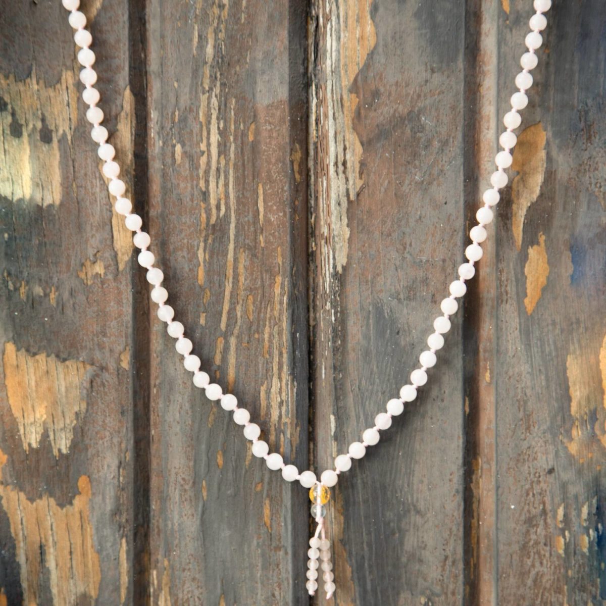 milky quartz mala