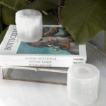 selenite candle holder