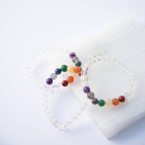 clear quartz 7 chakra bracelet