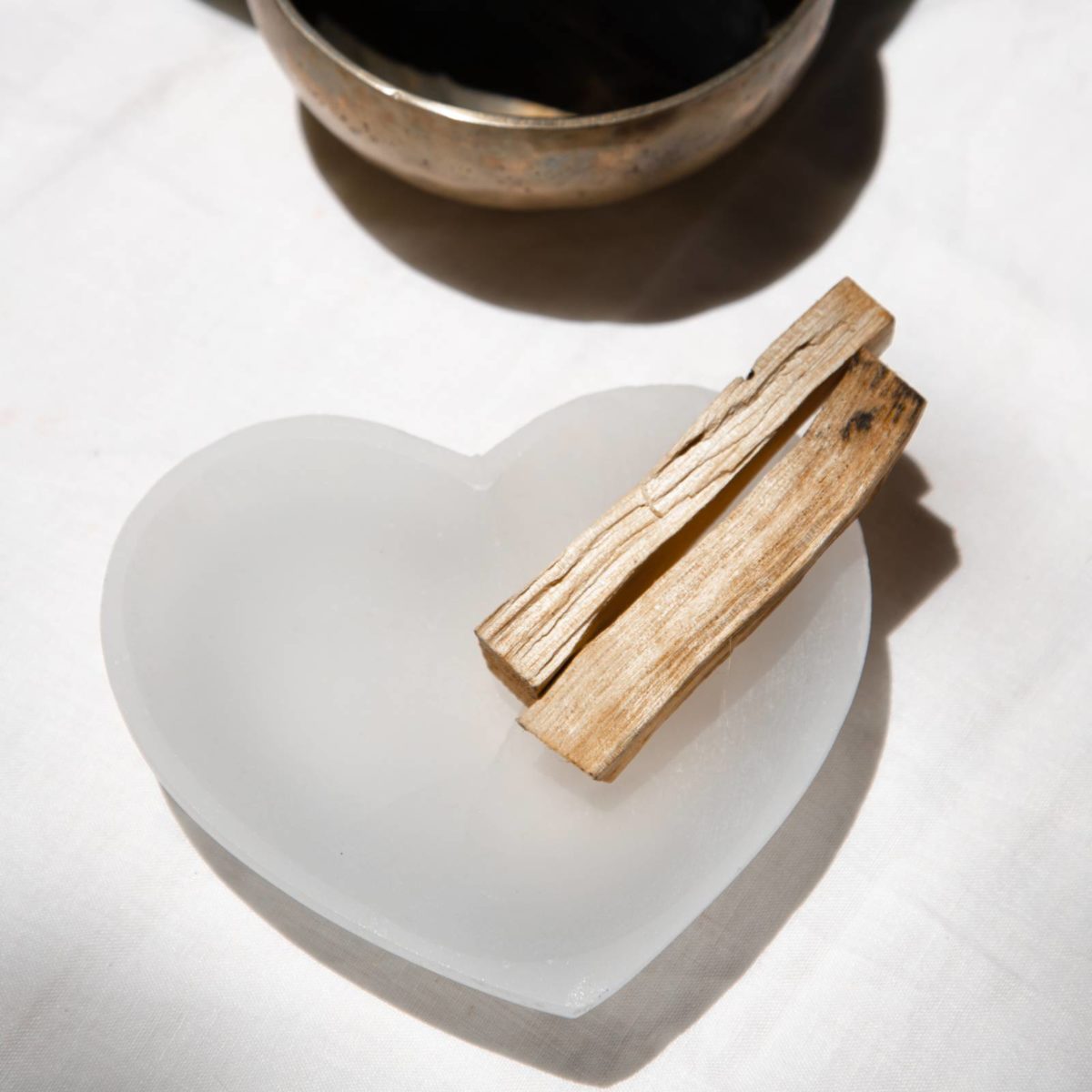 selenite heart bowl