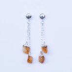 citrine double rough point earring