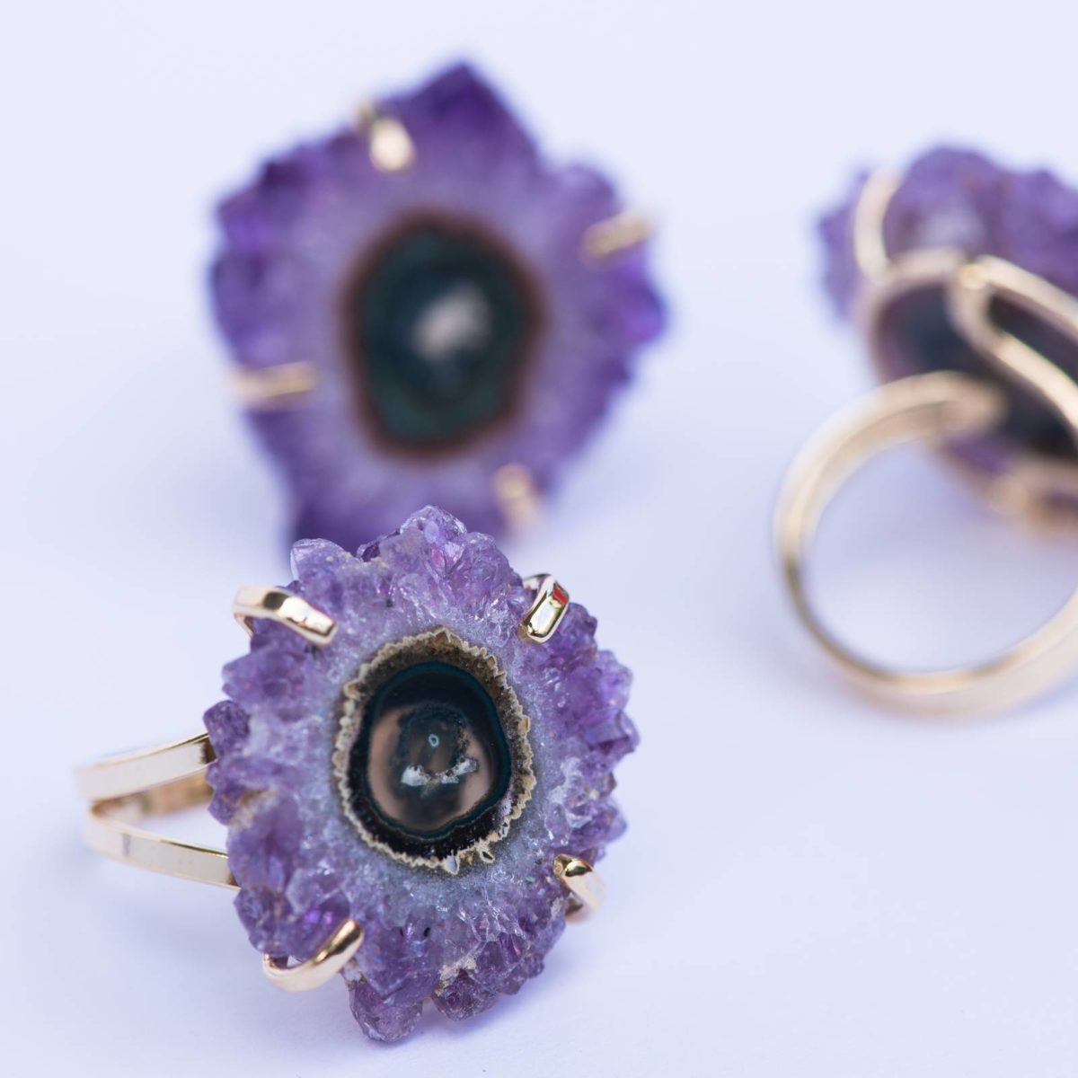 amethyst stalactite adjustable ring