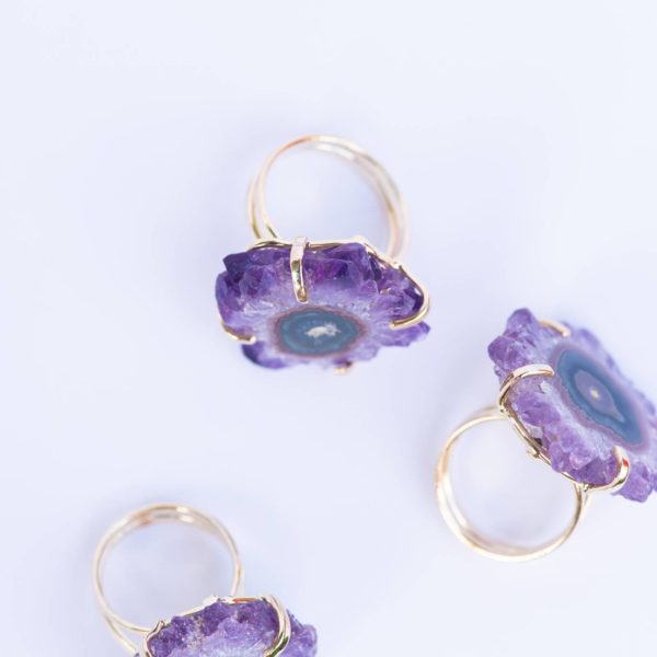 amethyst stalactite adjustable ring