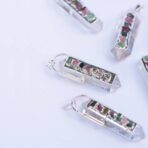 gemstone clear quartz point pendant