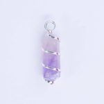 amethyst silver wrapped point pendant