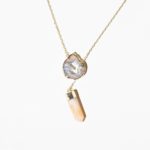 agate slice citrine point necklace