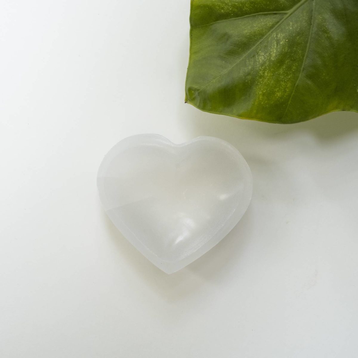 selenite heart bowl