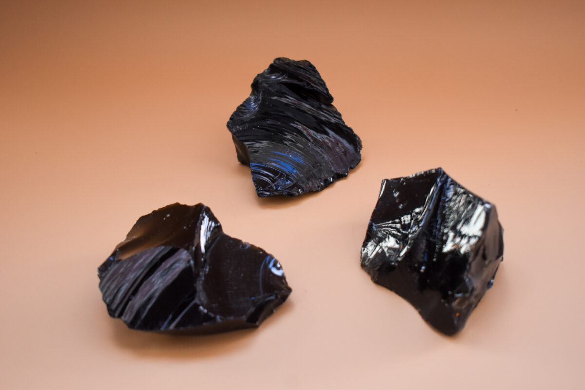 black obsidian rough