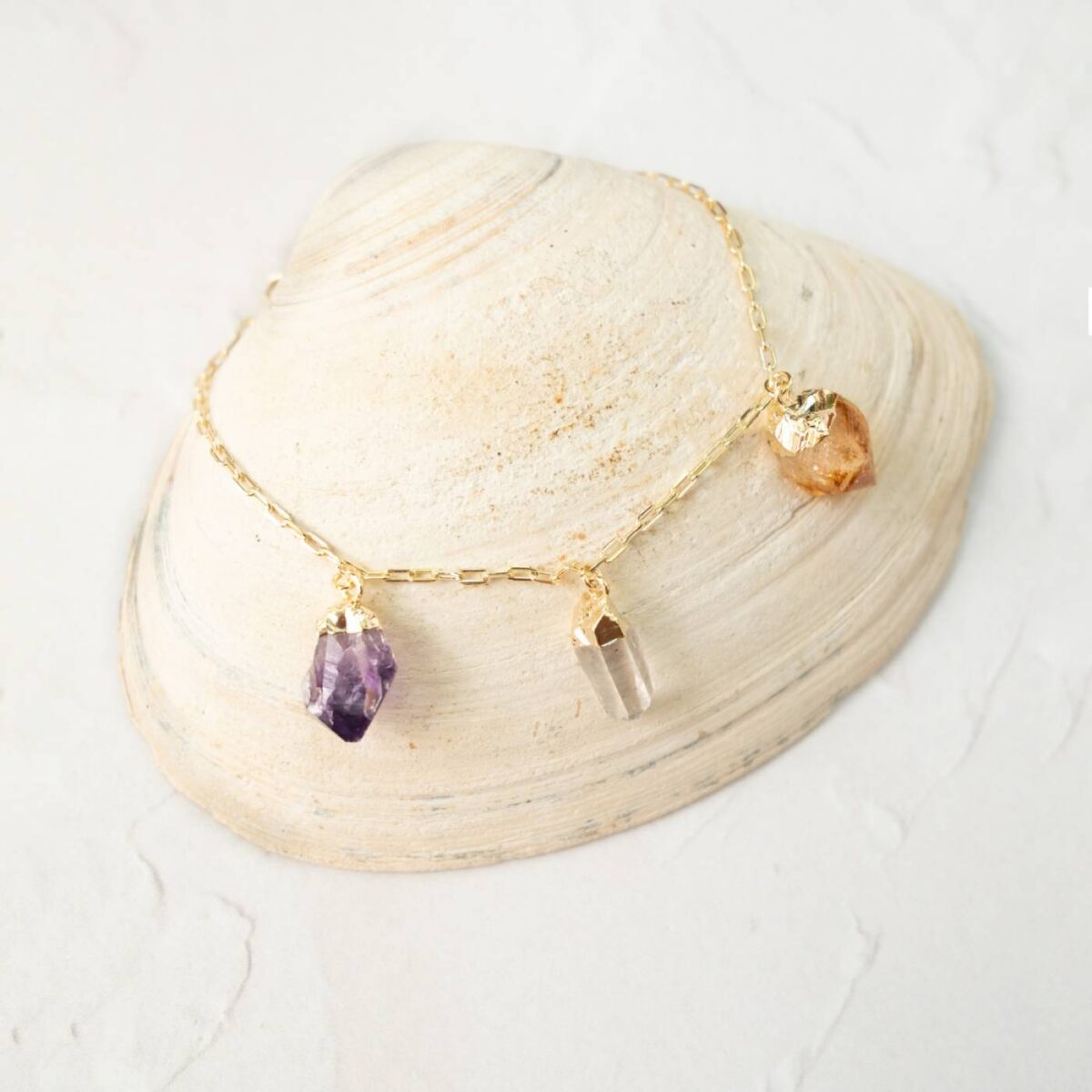 3 gemstone necklace