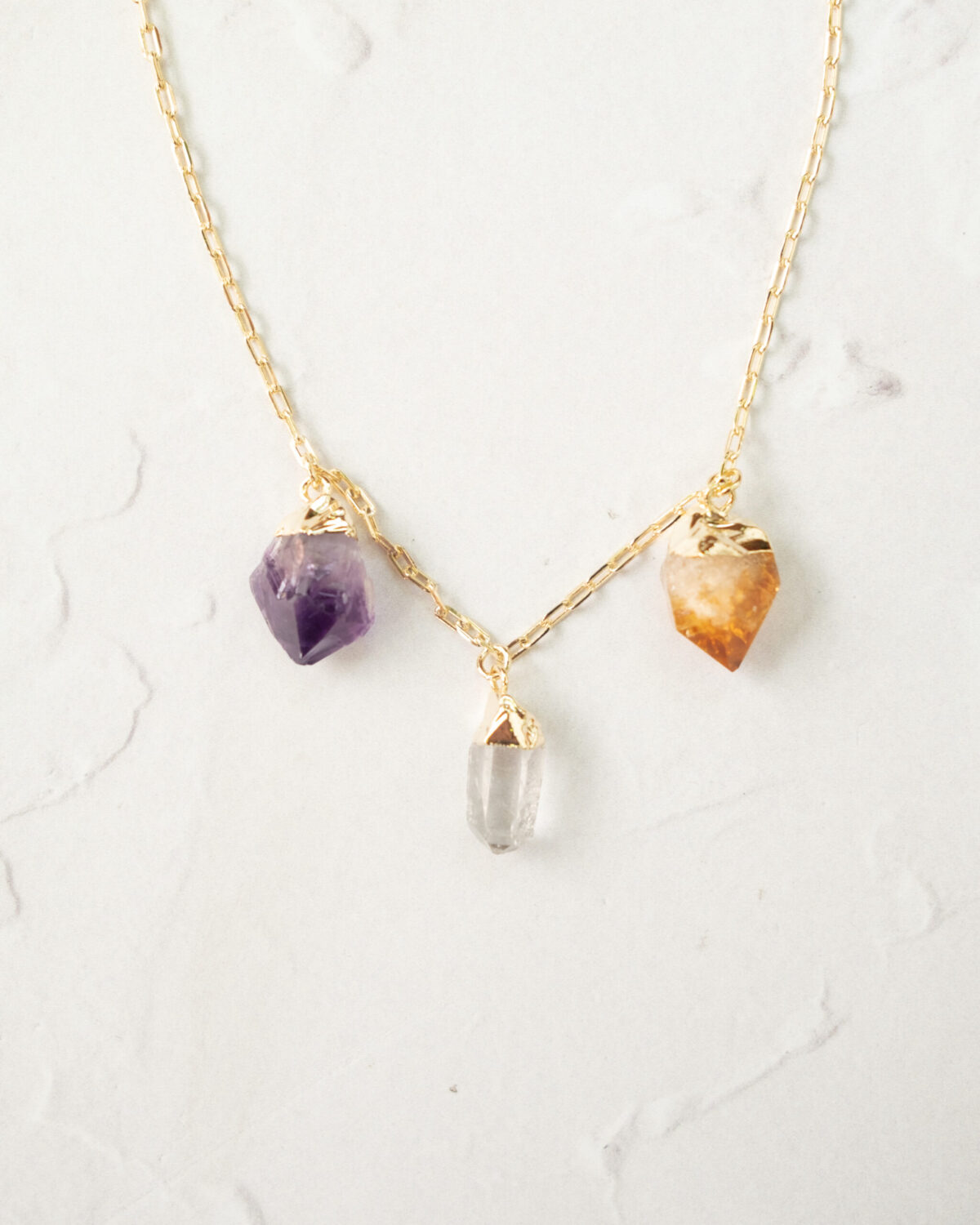 3 gemstone necklace
