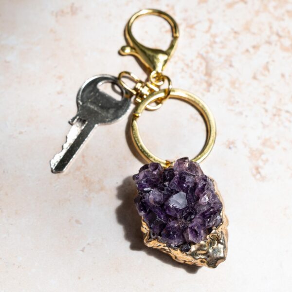 amethyst druzy keychain gf