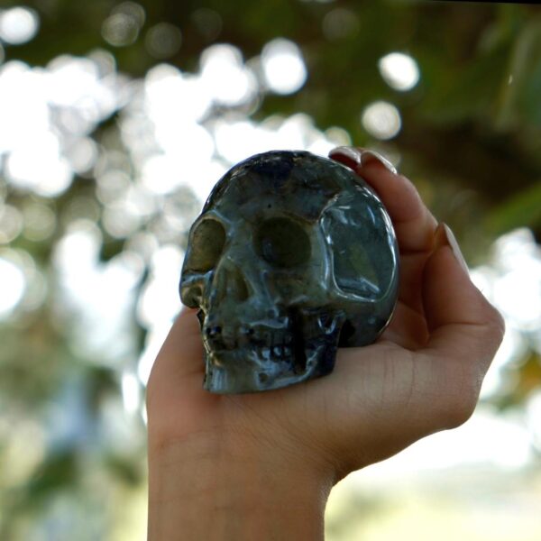 labradorite skull