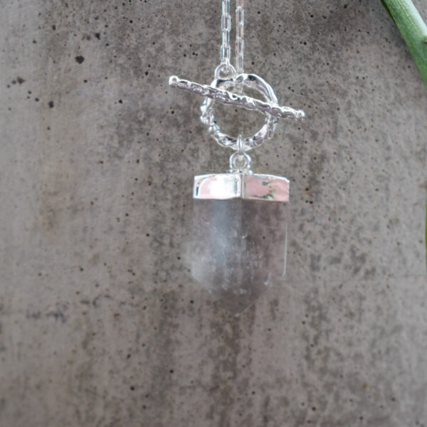 smoky quartz point necklace