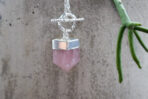 rose quartz point necklace