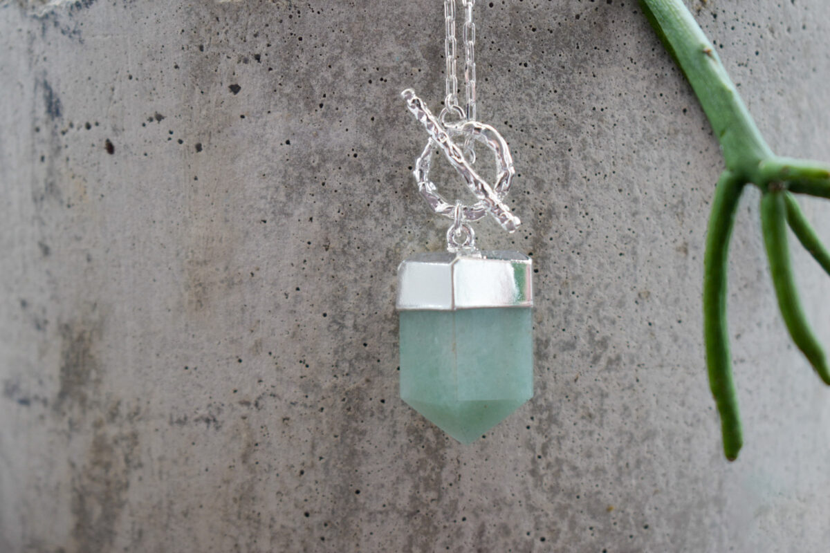 green aventurine point necklace