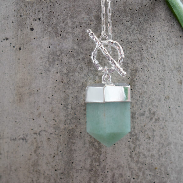 green aventurine point necklace