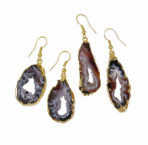 agate druzy plated earrings