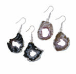 agate druzy plated earrings