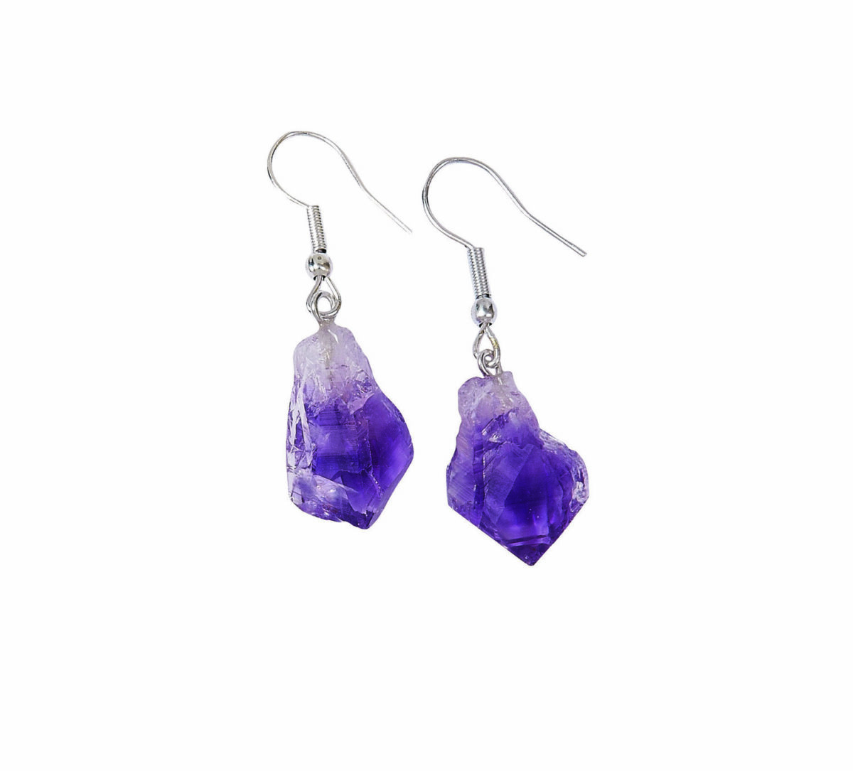 amethyst rough stone earrings