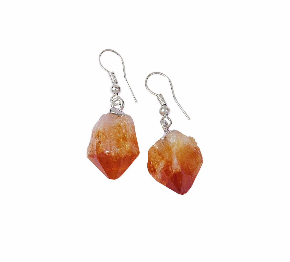 citrine rough stone earring