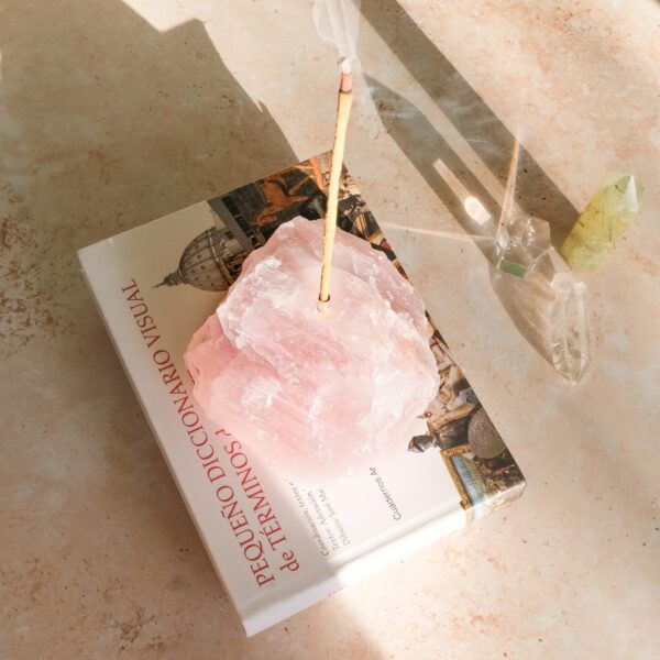 Rose Quartz Rough Incense Holder