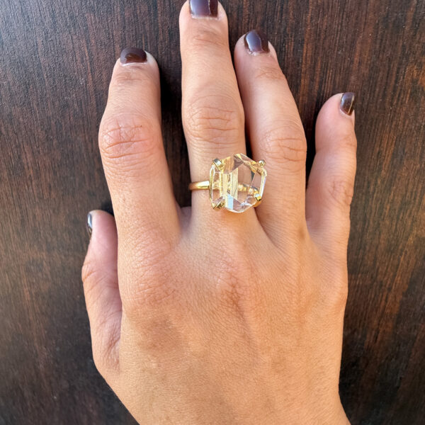 Clear Quartz Cabochon Adjustable Ring