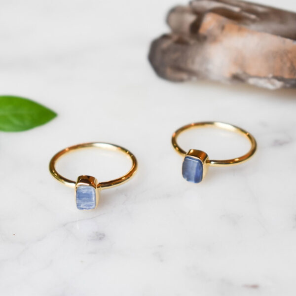 Blue Kyanite 18 Karat Gold Filled Ring