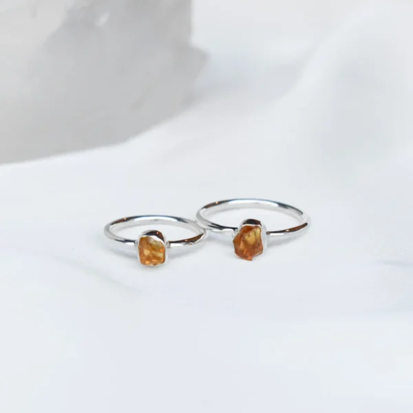 Citrine Natural Silver Ring